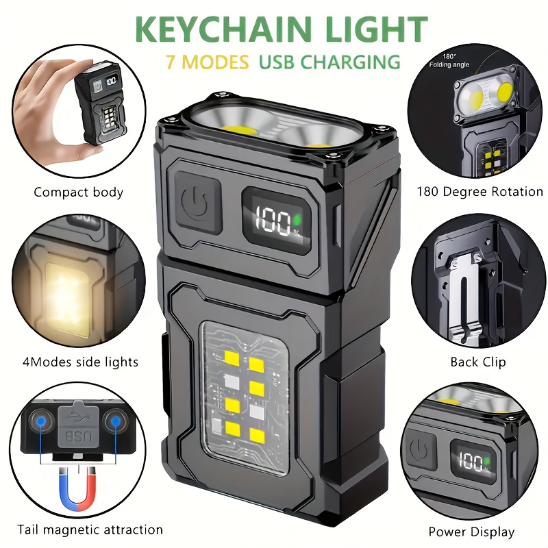 Outdoor Lighting Beacon - Mini Rechargeable LED Pocket Flashlight Portable