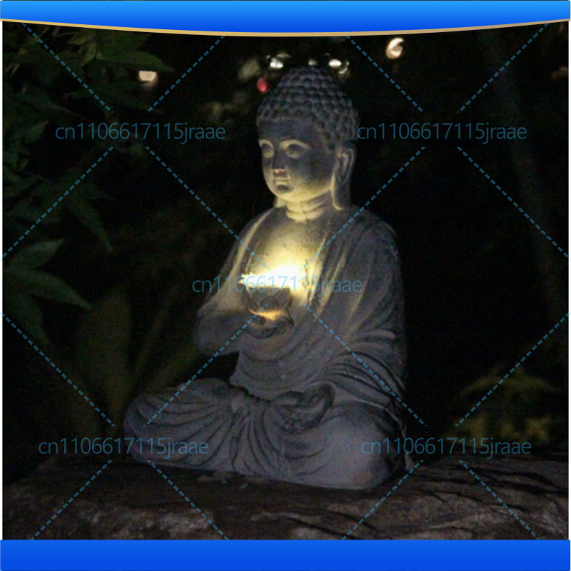 Outdoor Zen Lighting - Zen Garden Decor Resin Buddha Statue