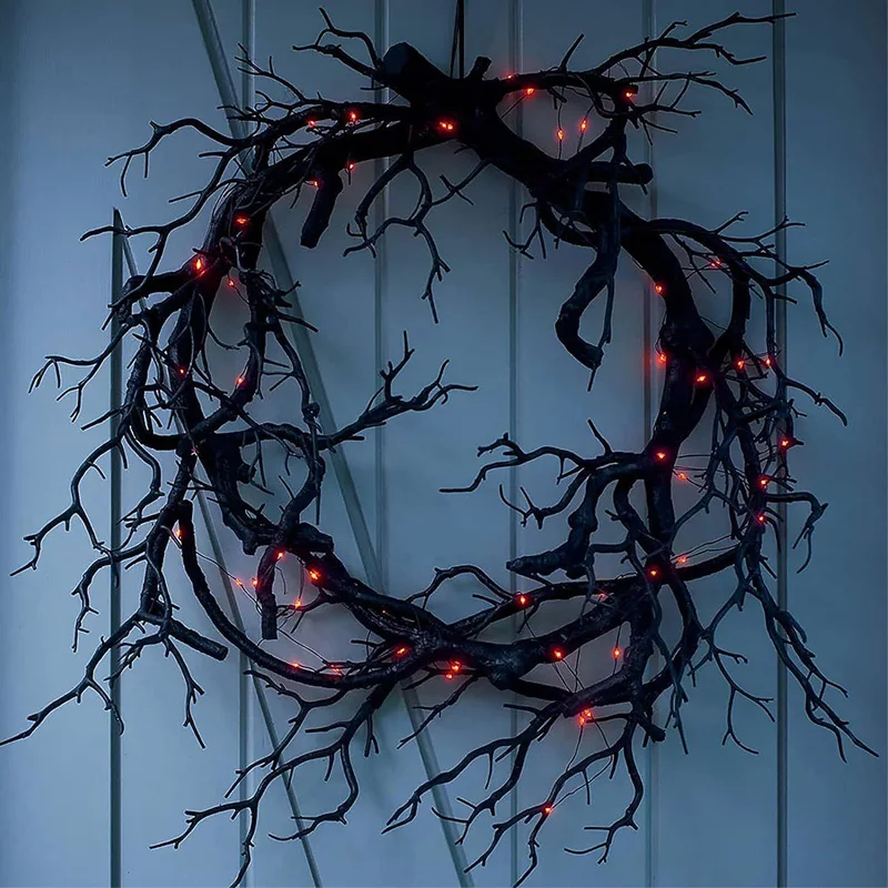 Outdoor Lighting Ideas For Party - Halloween Decoration Wreath Decoration for Front
