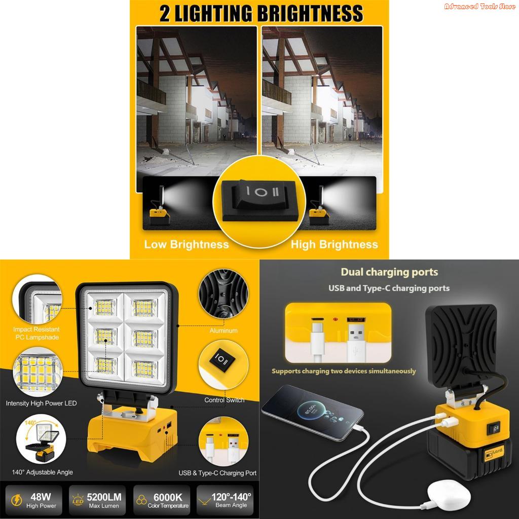 2Pcs Cordless LED Work Light F - огляд і ціна Outdoor Lighting Jobs
