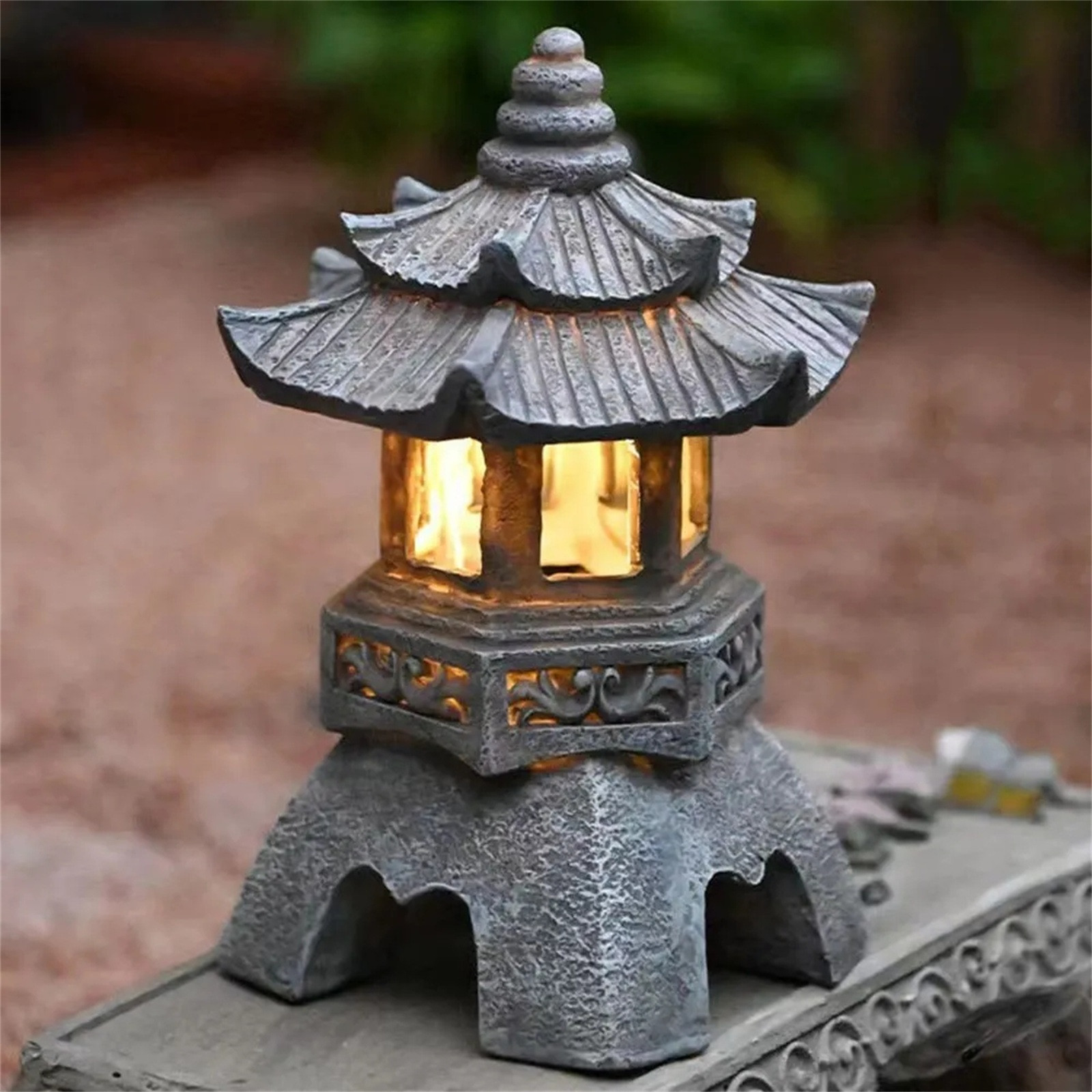 Pagoda Statues Outdoor Solar P - огляд і ціна Outdoor Zen Lighting