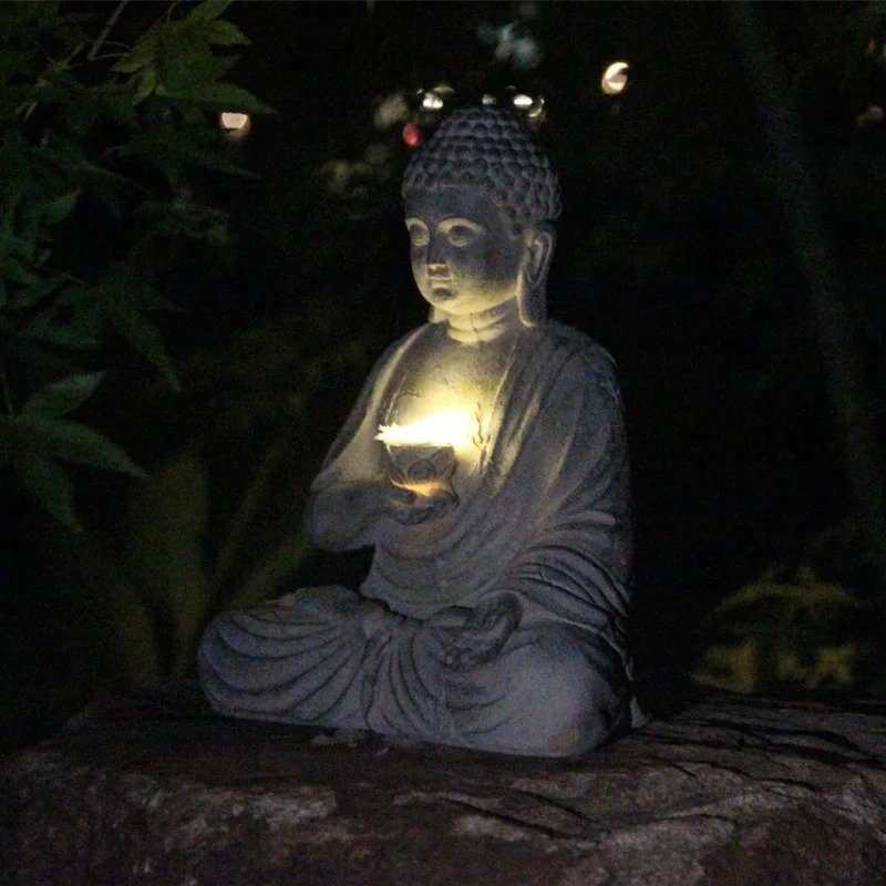 Resin Buddha Statue Sculpture  - огляд і ціна Outdoor Zen Lighting