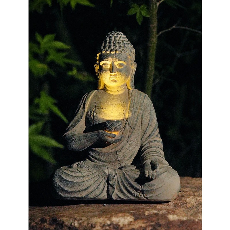 Resin Buddha Statue Sculpture  - огляд і ціна Outdoor Zen Lighting