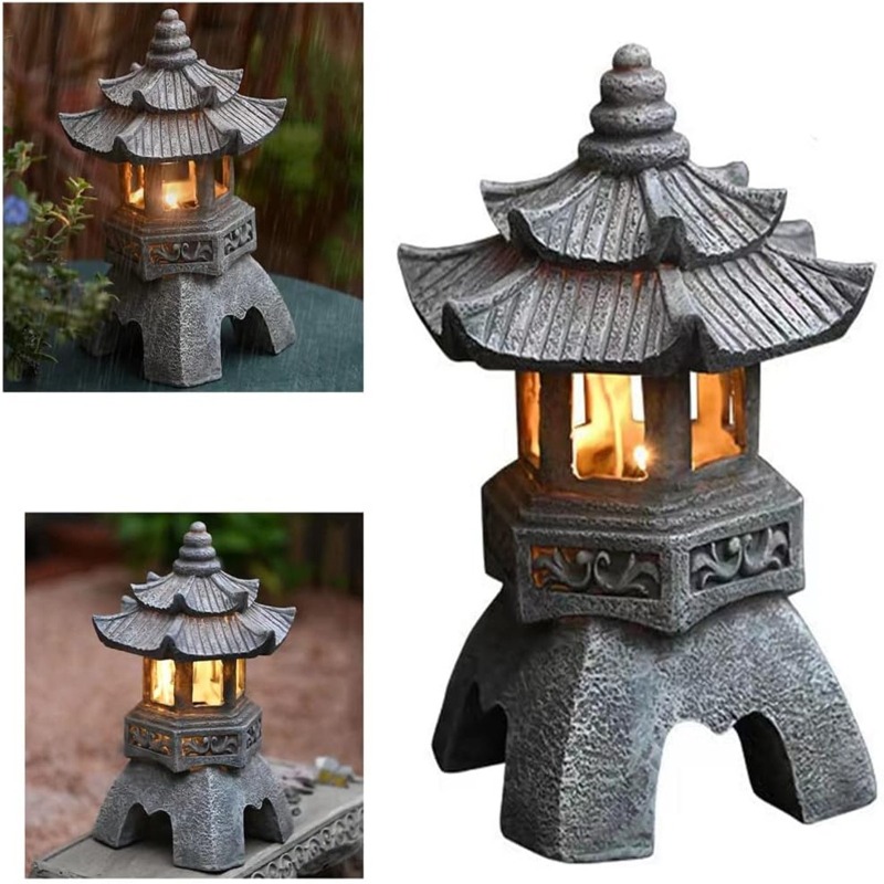 Pagoda Statues Outdoor Solar P - огляд і ціна Outdoor Zen Lighting