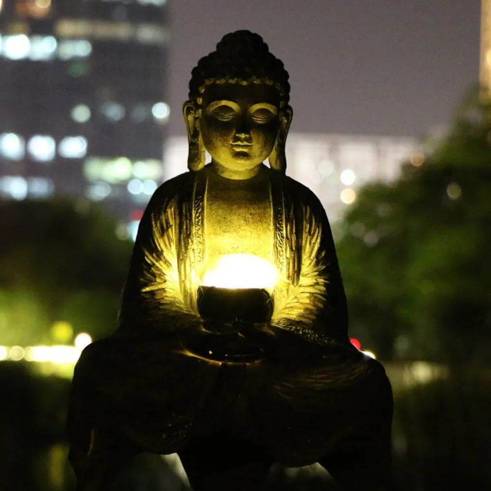 Outdoor Solar Buddha Statue Li - огляд і ціна Outdoor Zen Lighting