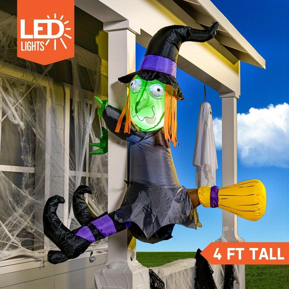4FT Halloween Inflatable Witch - огляд і ціна Outdoor Lighting Ideas For Party