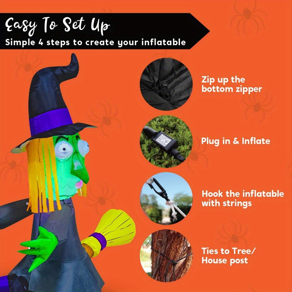4FT Halloween Inflatable Witch - огляд і ціна Outdoor Lighting Ideas For Party