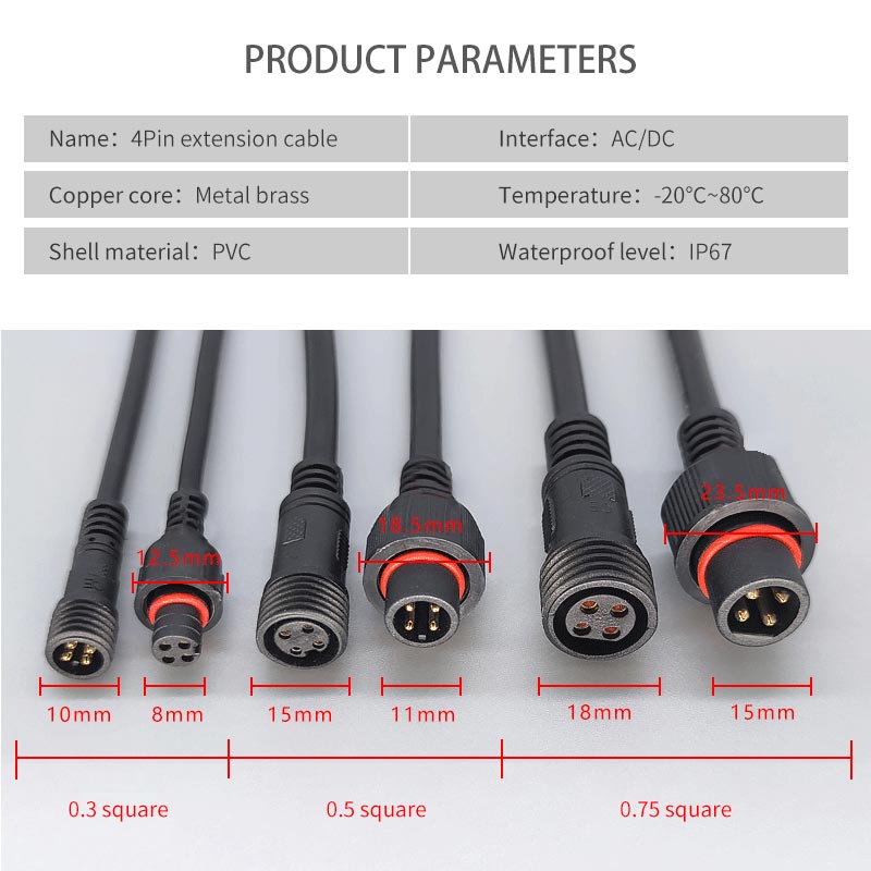Male Famale Plug Cable 4Pin Wa - огляд і ціна Outdoor Lighting Connectors