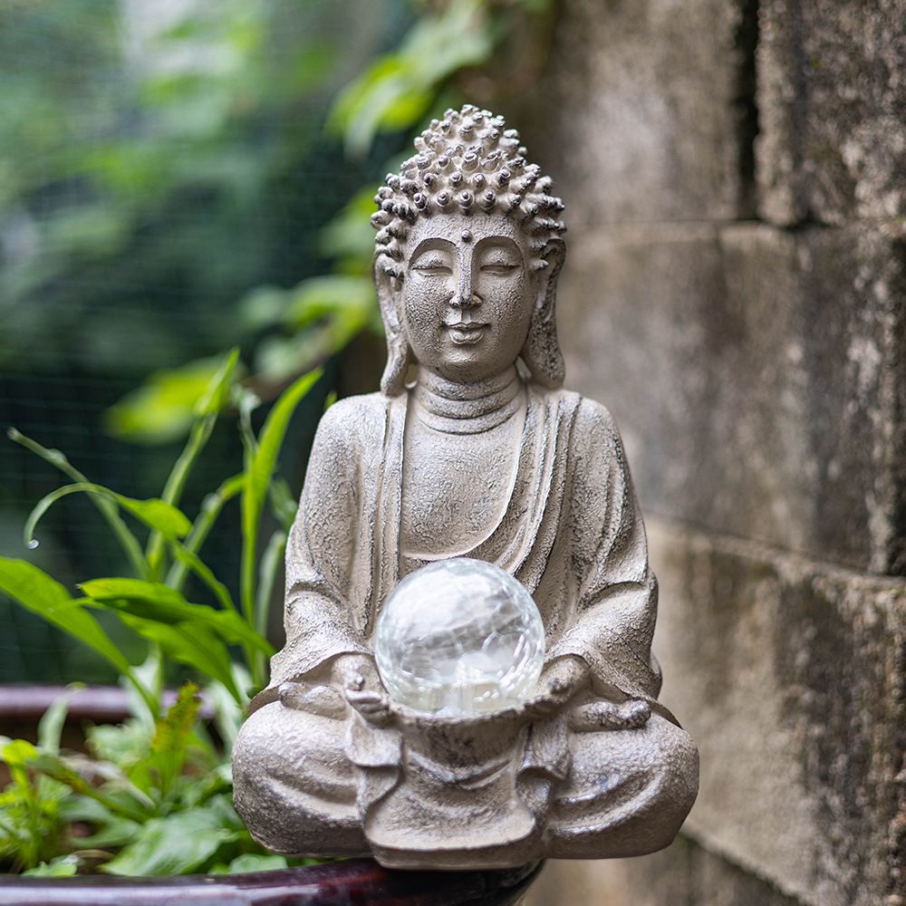 Vilead 27.5cm Resin Buddha Sta - огляд і ціна Outdoor Zen Lighting