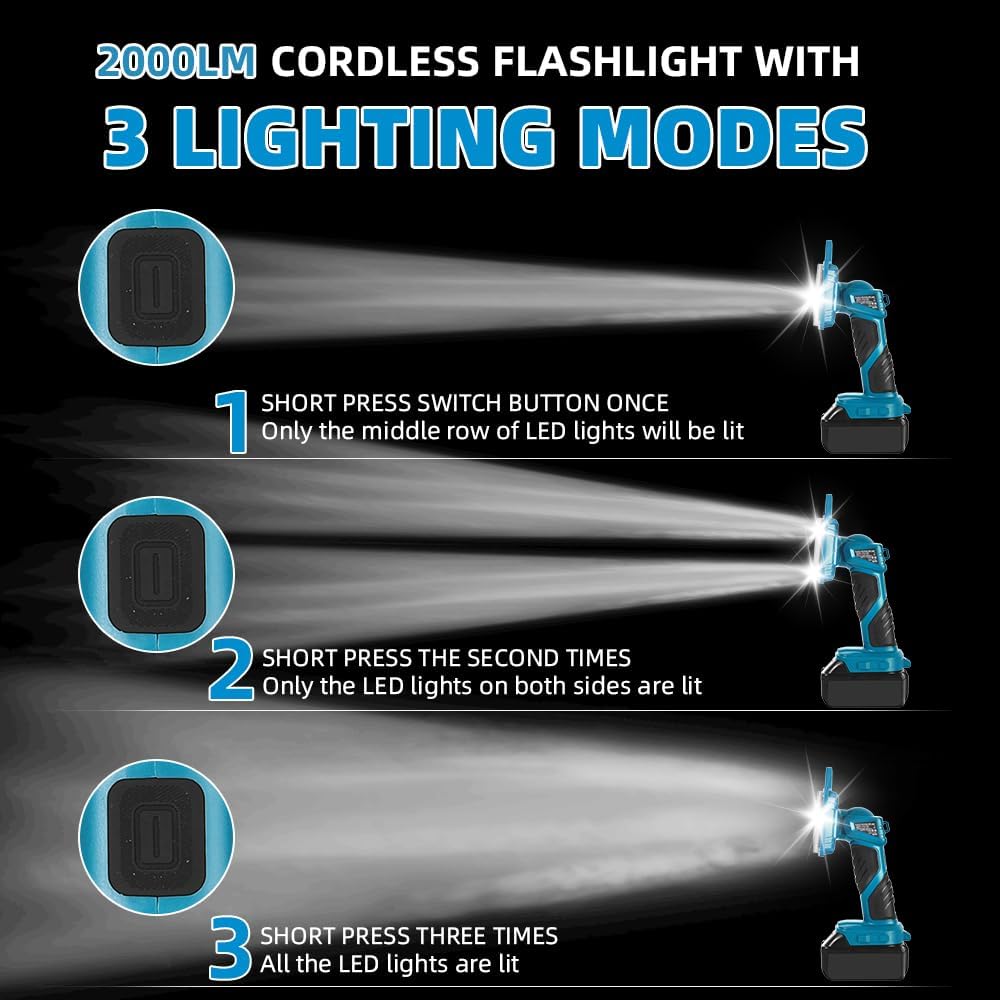 18W 2000LM Cordless LED Flashl - огляд і ціна Outdoor Lighting Jobs