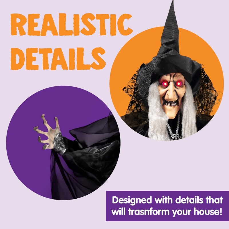 47'' Animated Witch Halloween  - огляд і ціна Outdoor Lighting Ideas For Party