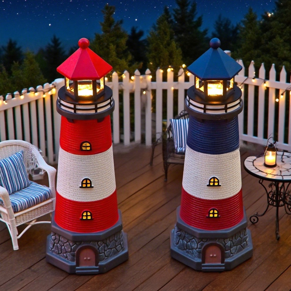 Blue Red Solar Powered Resin L - огляд і ціна Outdoor Lighting Mediterranean Style