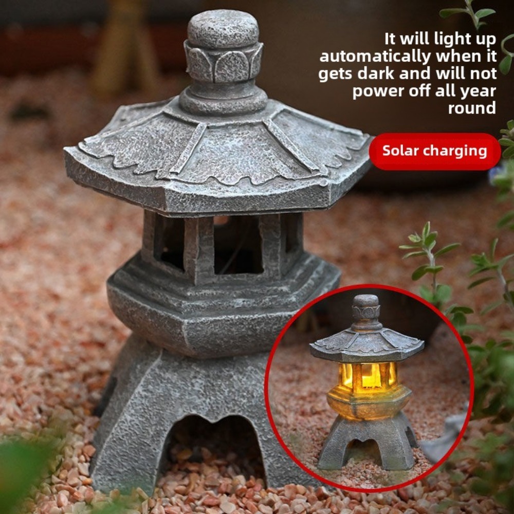 Solar Light Zen Stone Pagoda D - огляд і ціна Outdoor Zen Lighting