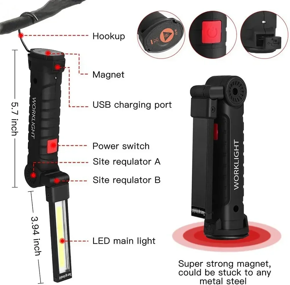 LED COB Flashlight USB Recharg - огляд і ціна Outdoor Lighting Beacon