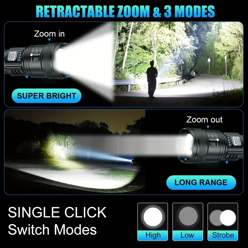 Tactical LED Flashlight 2000LM - огляд і ціна Outdoor Lighting Nearby