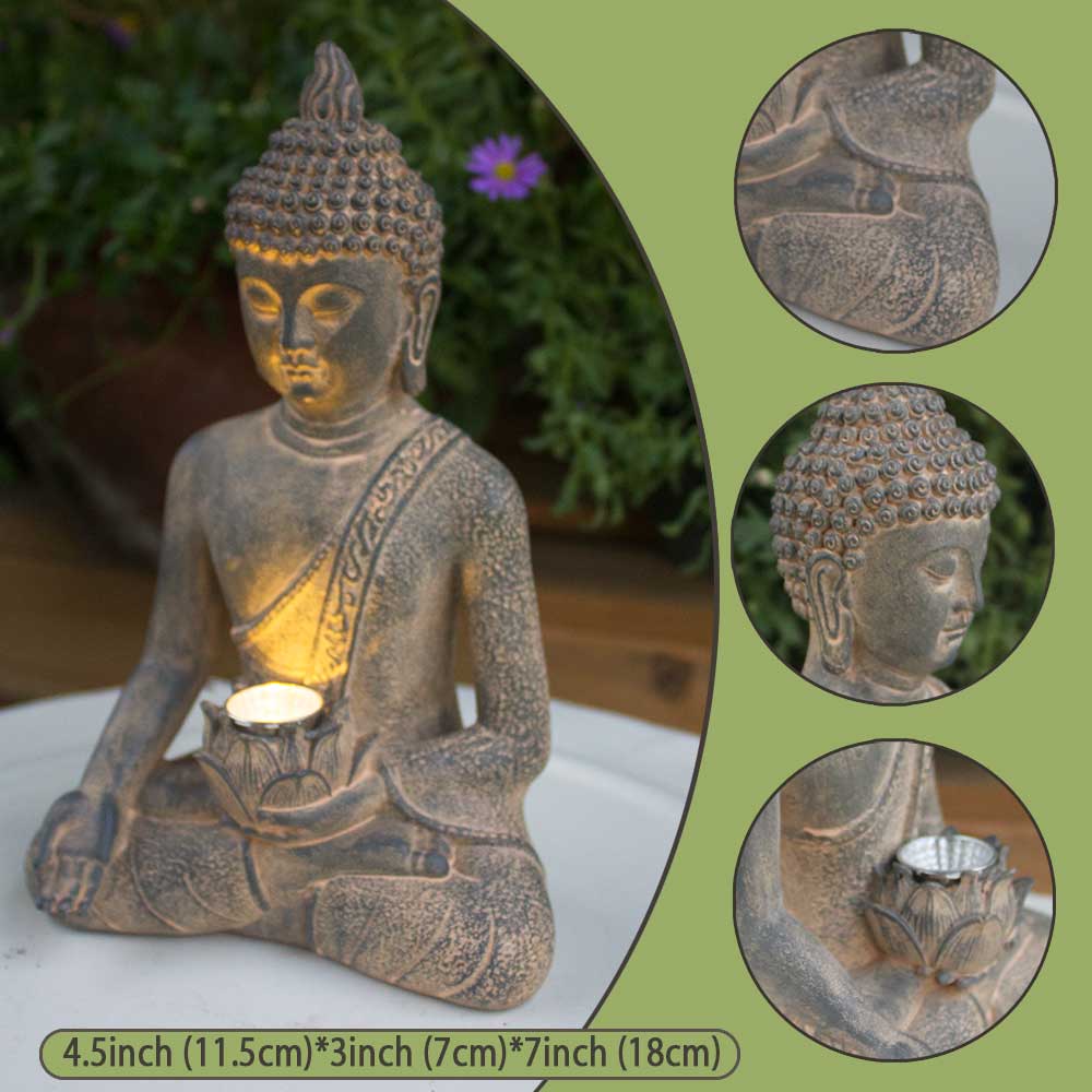 Solar Buddha Garden Statue LED - огляд і ціна Outdoor Zen Lighting