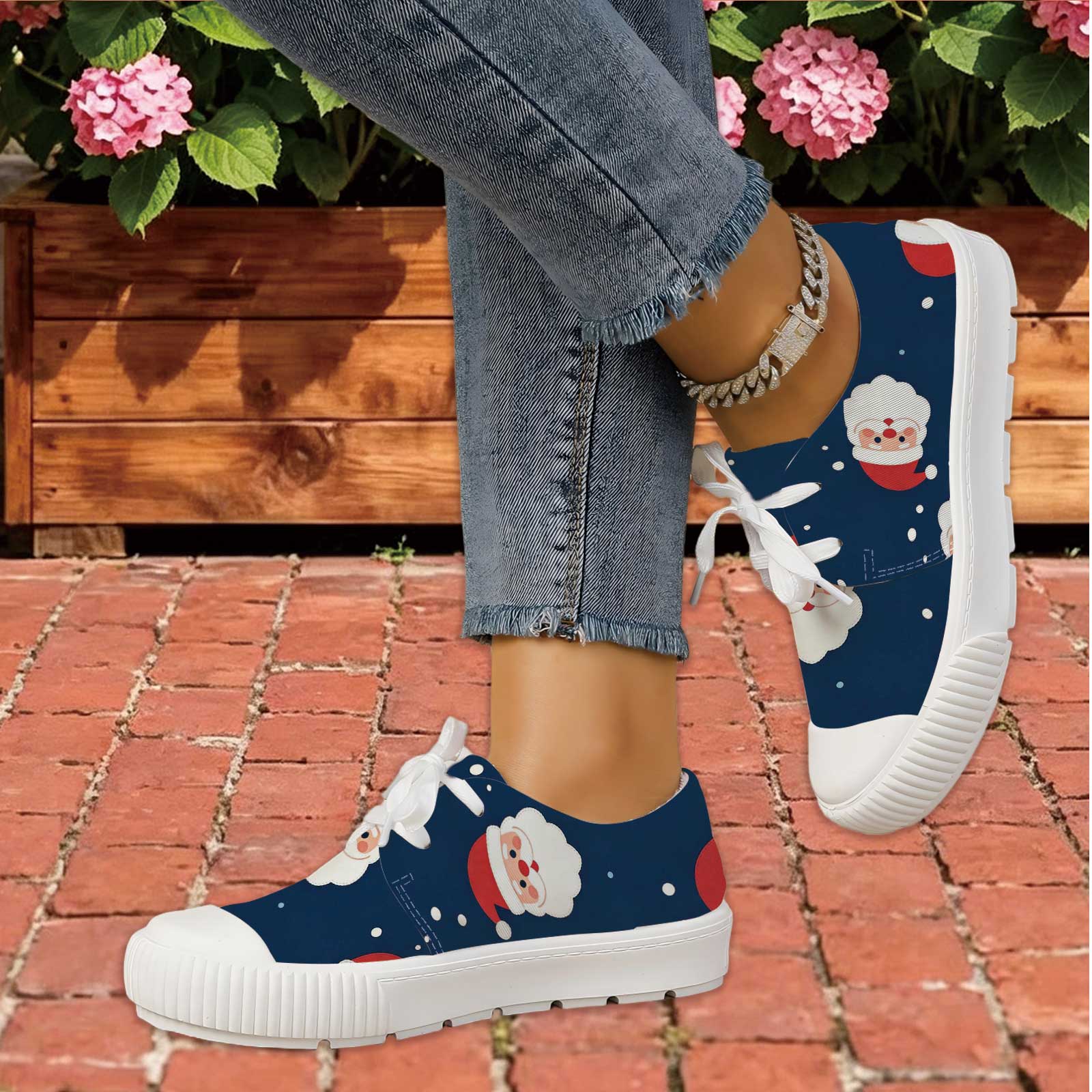 Women Santa Print Lace Up Casu - огляд і ціна Outdoor Lighting Uplight